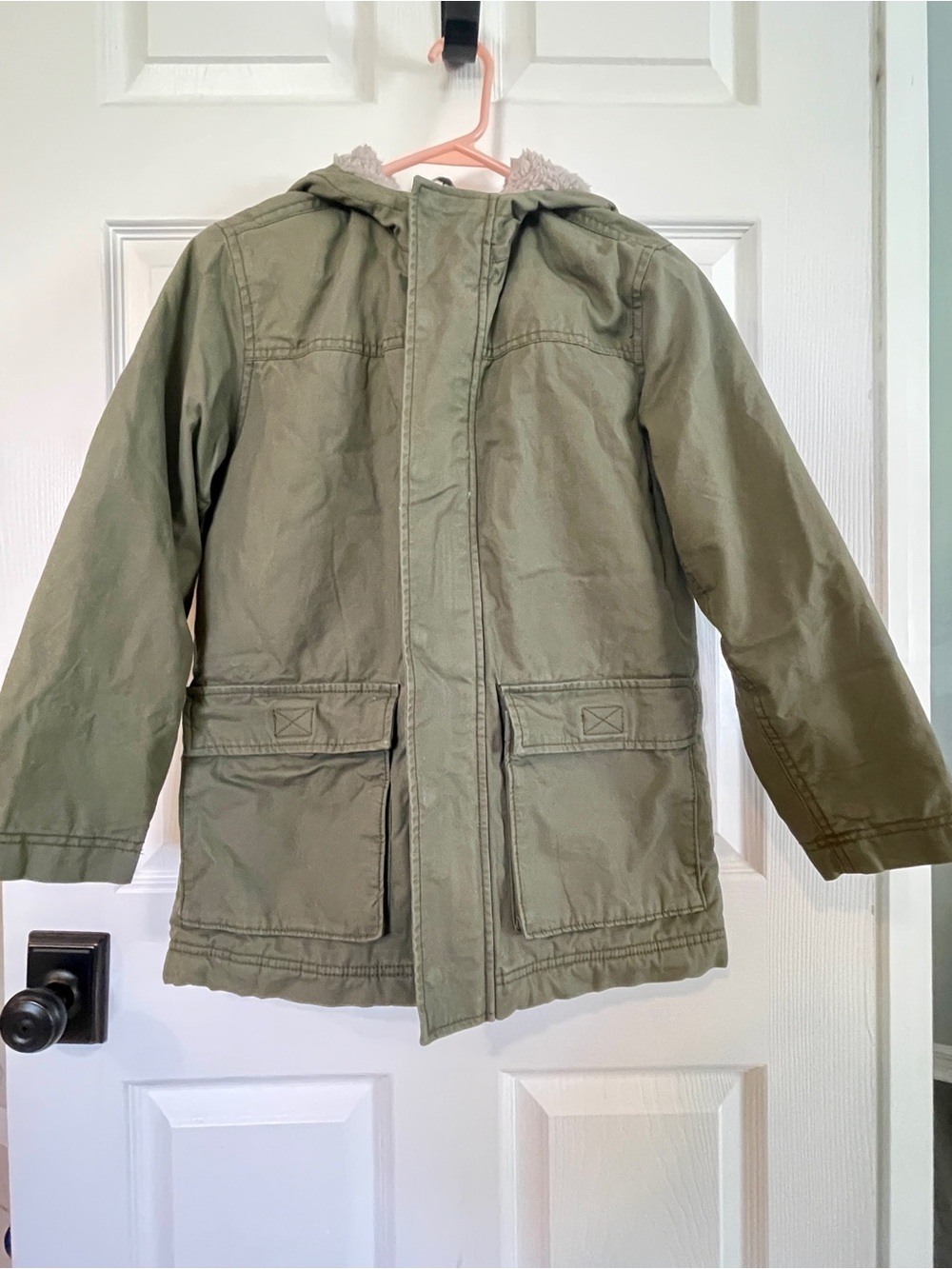 Boy’s Old Navy Olive Green Sherpa-Lined Jacket